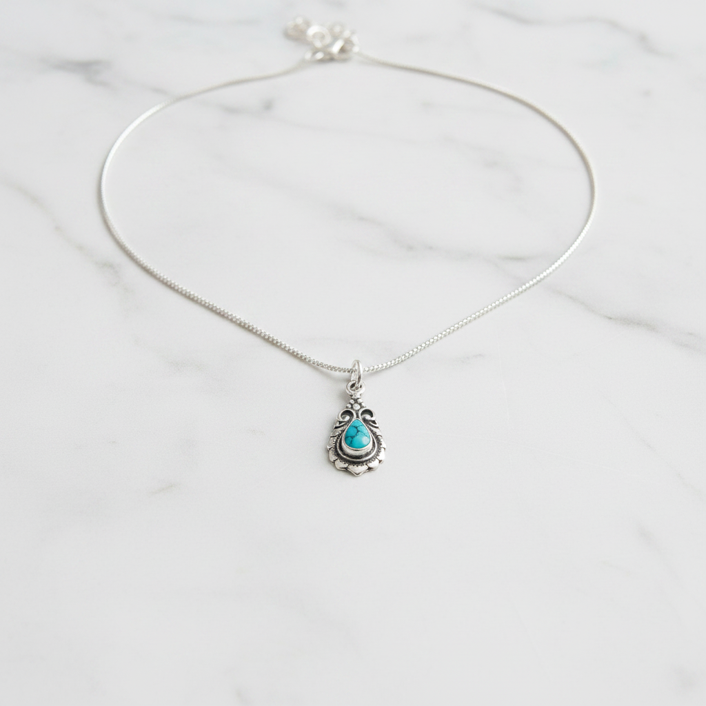 שרשרת טיפת טורקיז - שיש