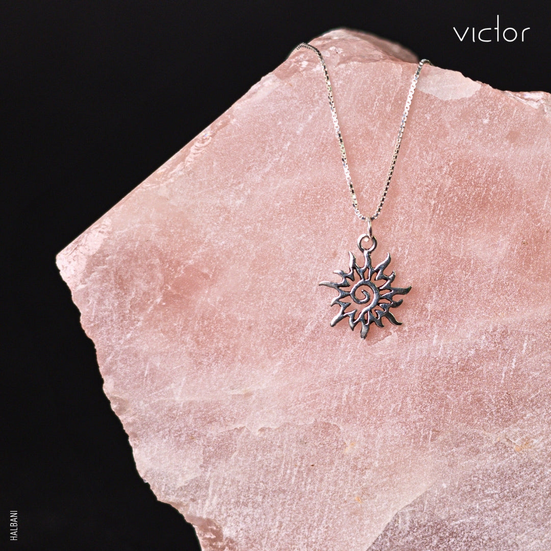 שרשרת תליון שמש כסף | Victor