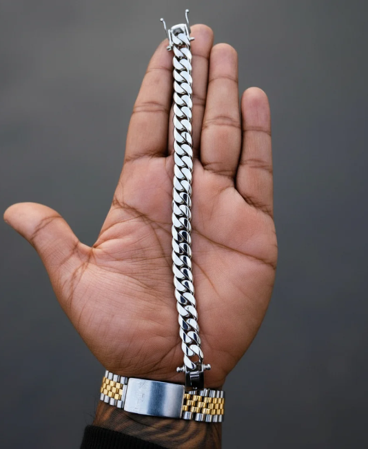 צמיד קובני מיאמי 10mm ציפוי זהב 22kt כסף 925