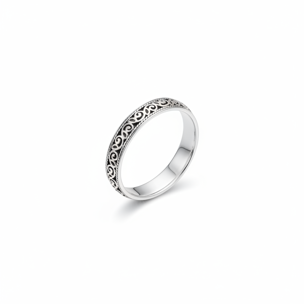 Filigree Band Ring | Victor - angled view
