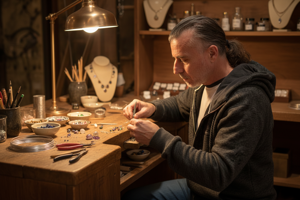Victor Jewelry - Dad in Artisan Studio